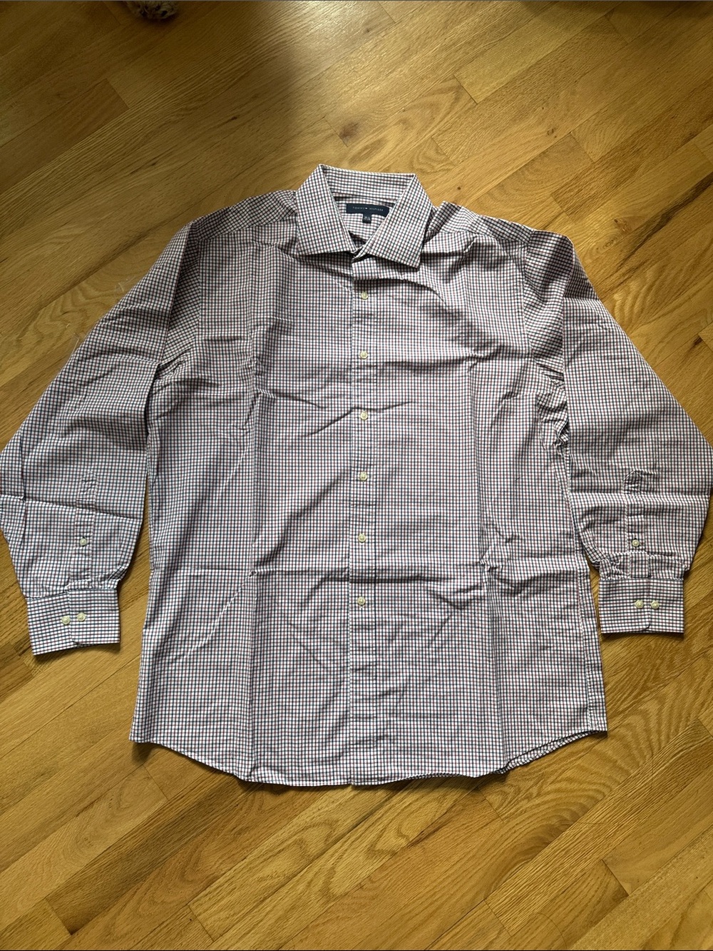 Tommy Hilfiger Men’s Check Long Sleeve Button-Up Shirt 16.5 34/35 Large